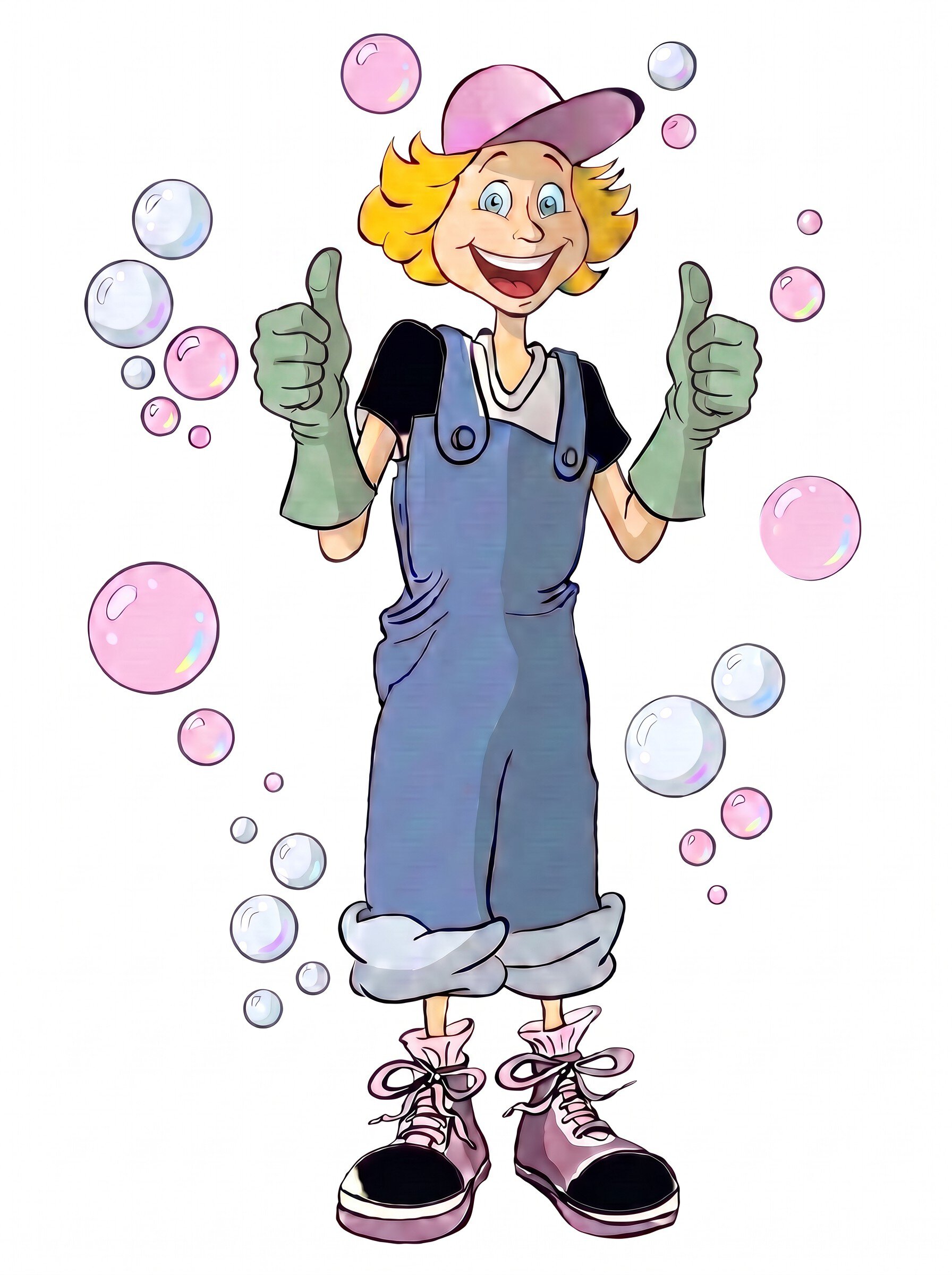 RoseShire Festival Celebration Image Colourful cartoon character at RoseShire Festival with bubbles and cheerful expression.